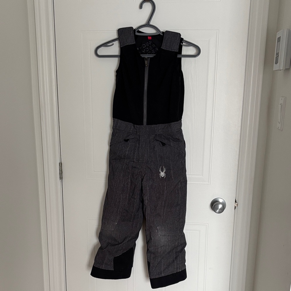 Spyder Black and Gray Kids' Snow Bib Size 6